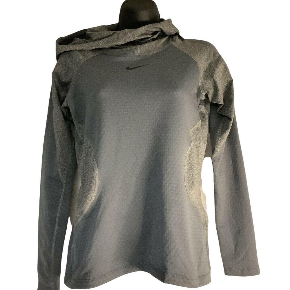 Nike Pro Hyperwarm Gray Long Sleeve Pullover Sweat